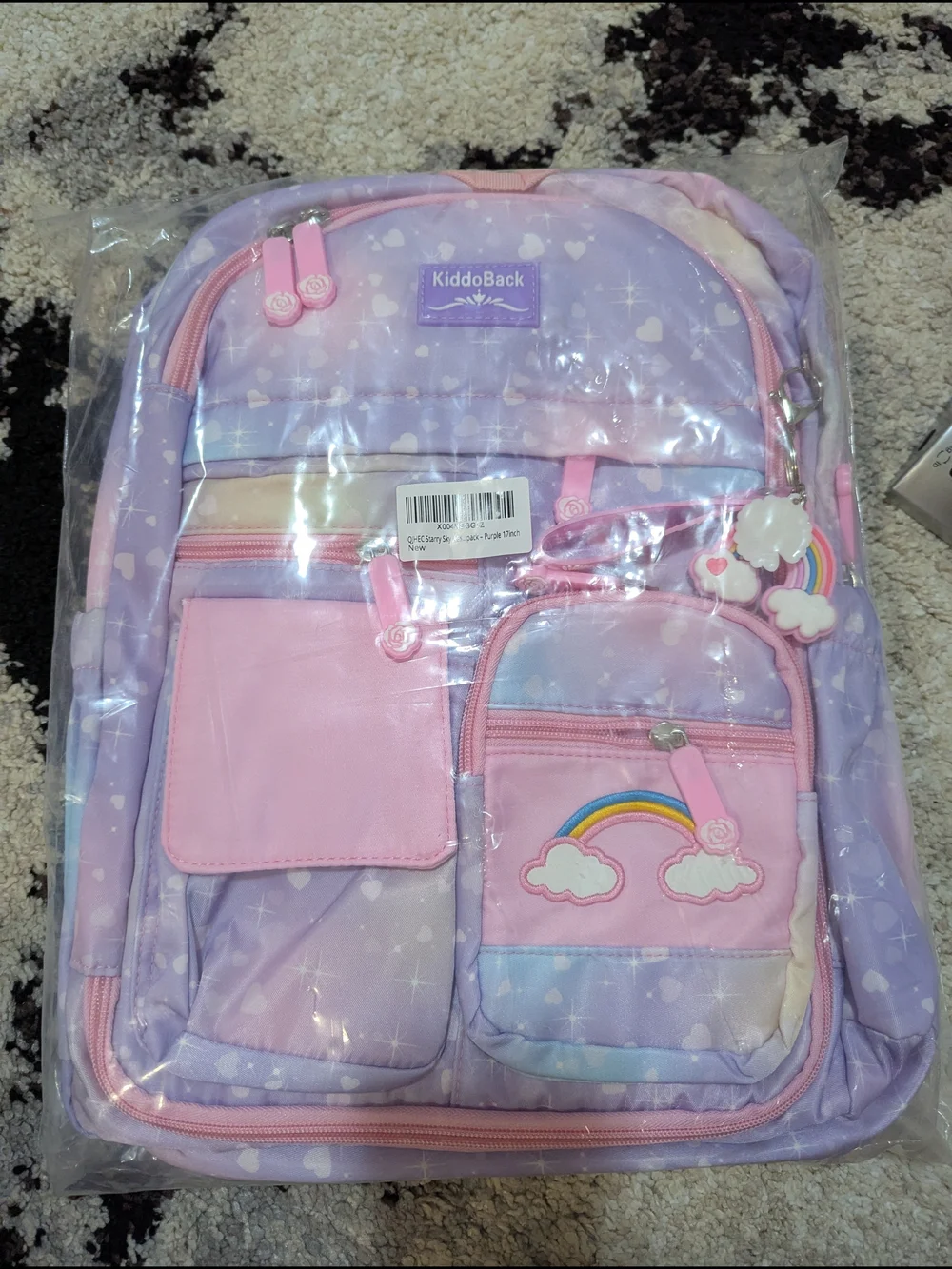 Pastel Purple & Pink Rainbow Kids Backpack
